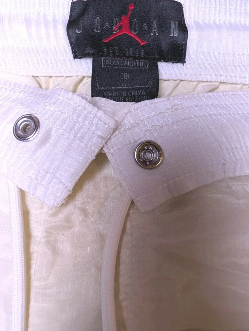 Jordan x Off-White Pants Mens Size Large Cream Nylon Track Pants Active